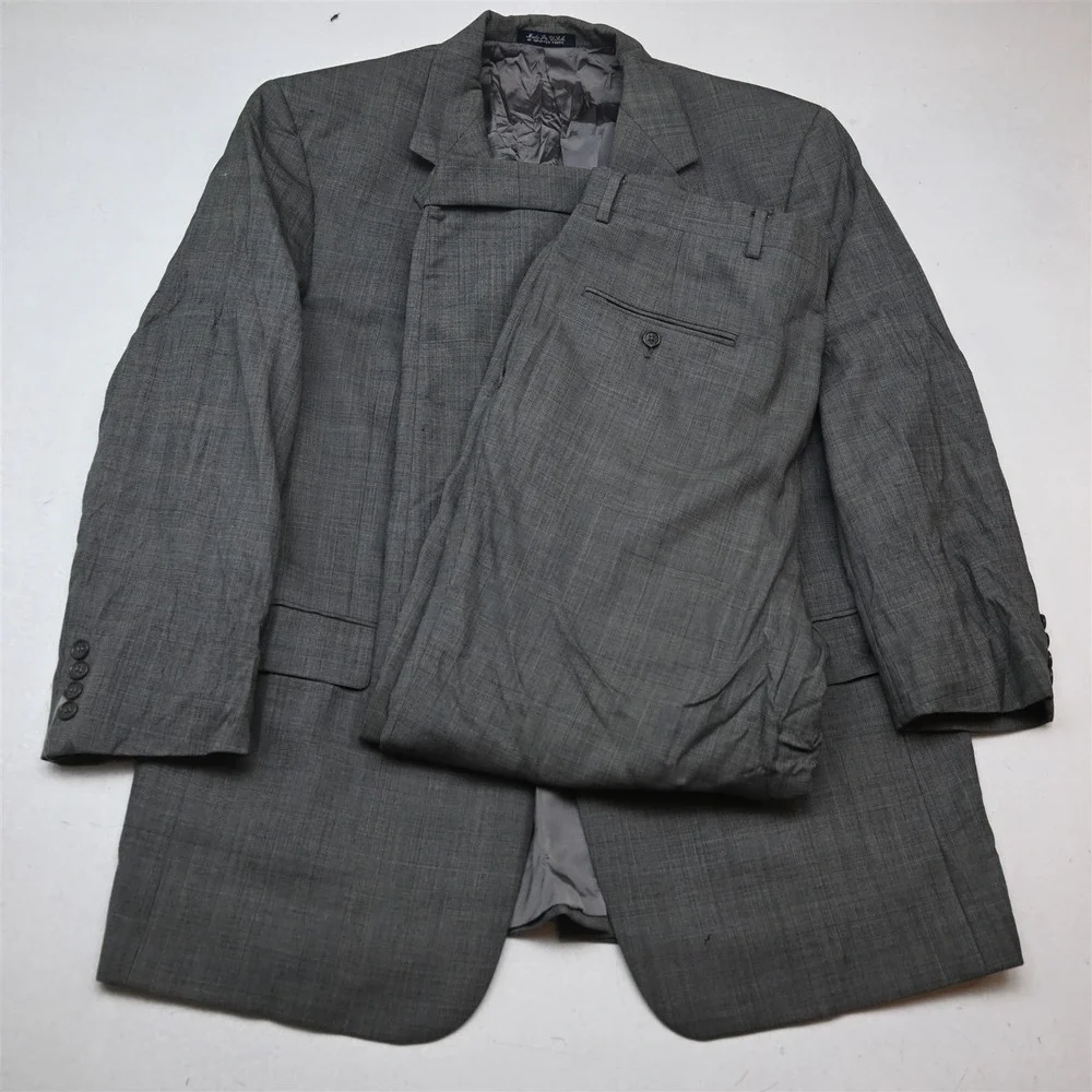 Austin Reed 44R 36x30 Gray Glenn Check Wool Mens Jacket Pants Suit
